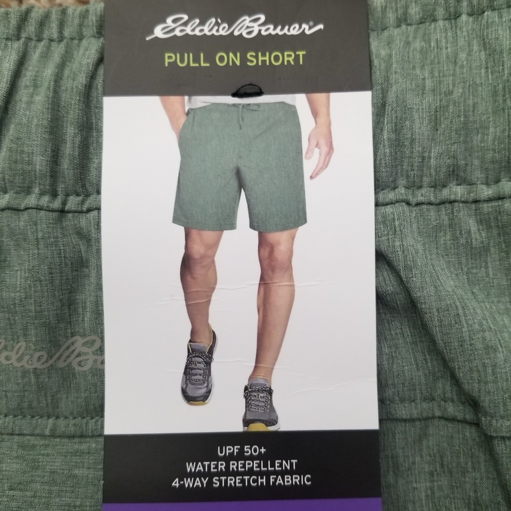 Eddie Bauer Men's Duck Green Pull On‎ Hybrid Shorts Sz. XXL NWT
